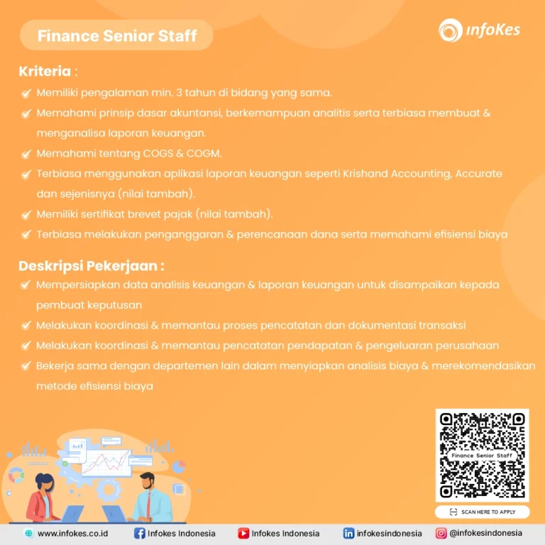 Lowongan Kerja Infokes Juni 2023 Finance Senior Staff
